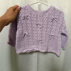 Jumping Beans Lavender Knit Sweater with Bow Details